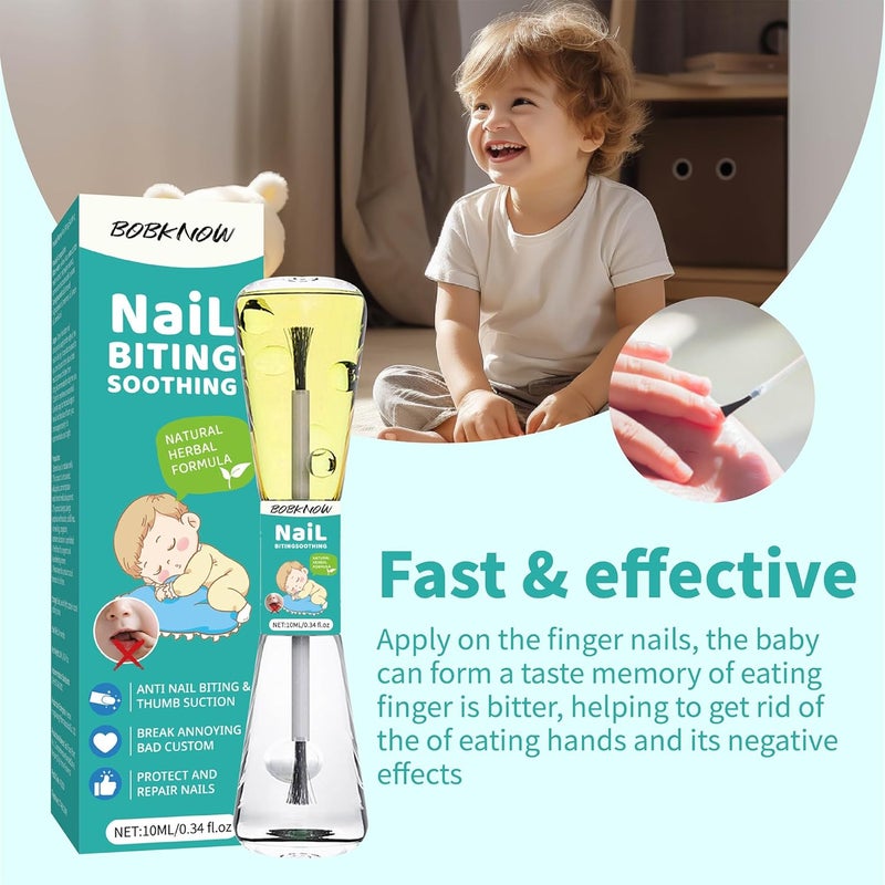bobknow 10 ml Nail Biting Treatment for Kids, Bitter Melon Extract Polish Prevention for Nali Bite, Protect & Repair, Double Effect for Correct Kids Bad Habits - Image 3